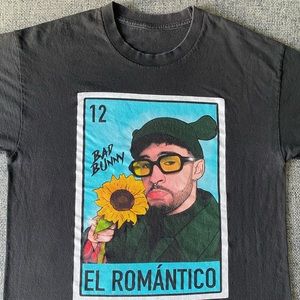 Bad Bunny El Romantico Loteria Tee Sz.M(see measurements)